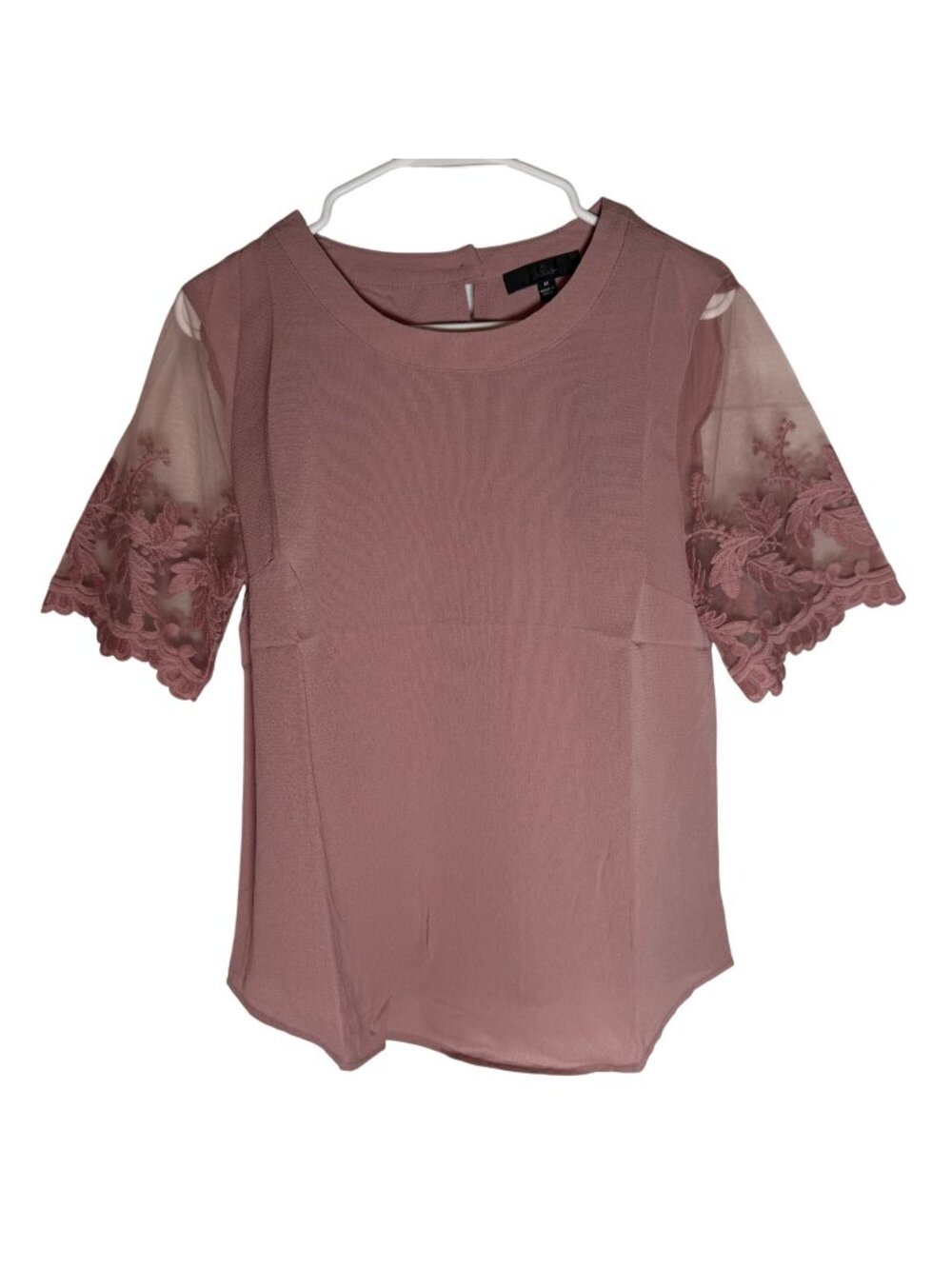 Lulus Lisa Marie Mauve Pink Embroidered Top Size Medium NWT